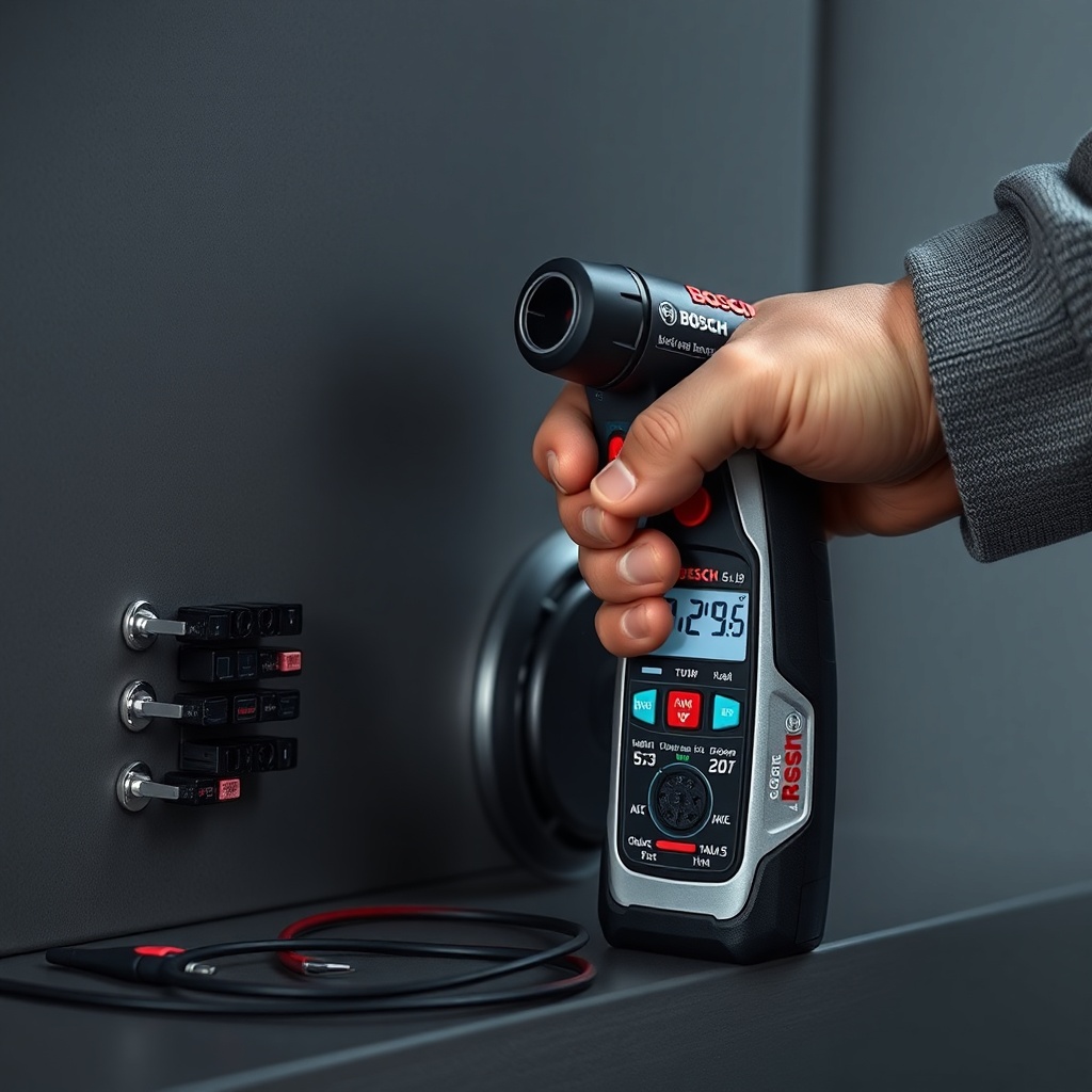 Bosch S5 Silver akü voltaj ölçümü yapan bir kişi
